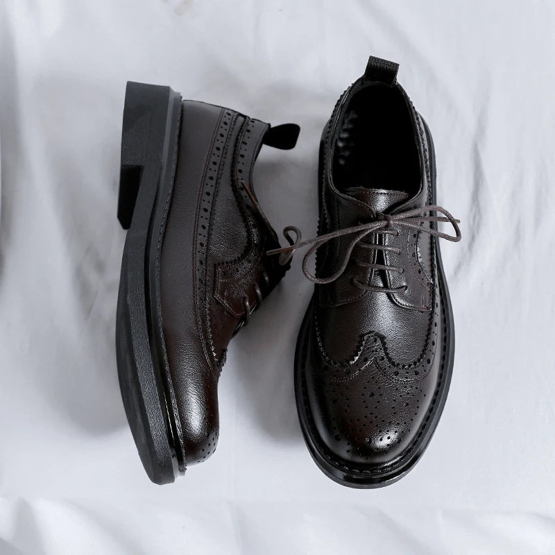 Classic Men’s Brogues – Patent Leather Oxford Shoes for Wedding & Formal Events