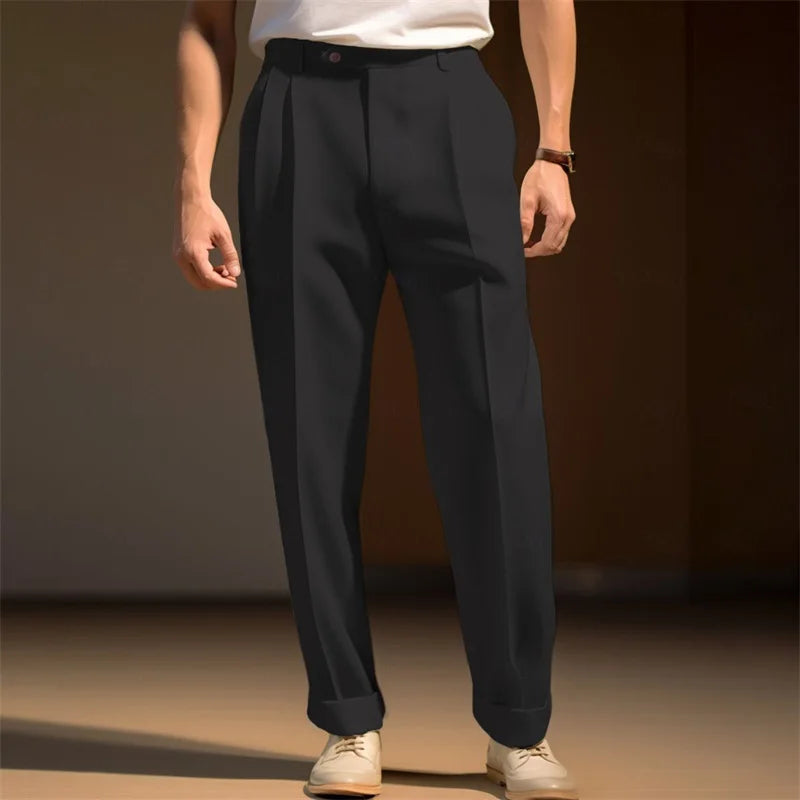 Men’s Classic Fit Dress Pants – Business Casual Straight Trousers