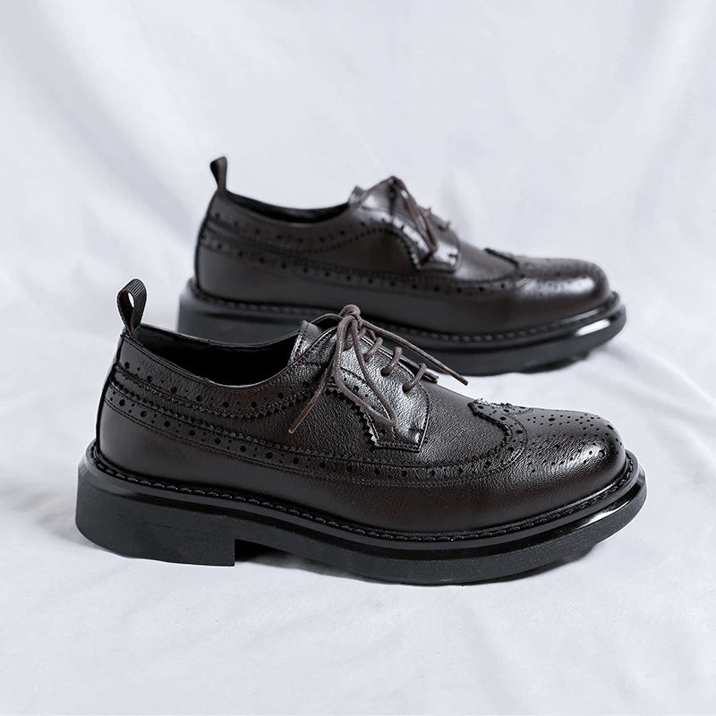 Classic Men’s Brogues – Patent Leather Oxford Shoes for Wedding & Formal Events