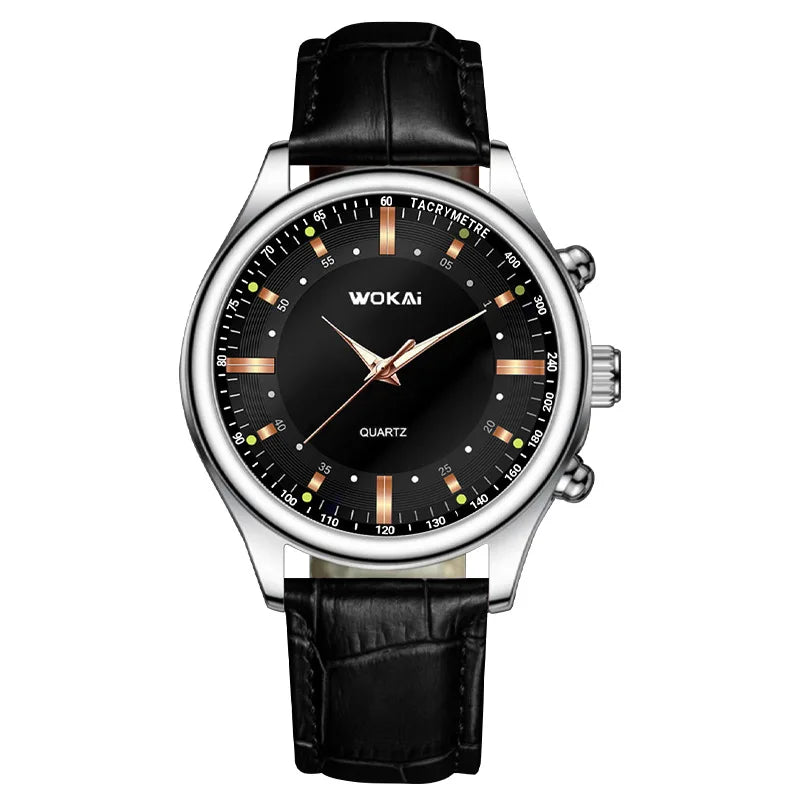 Men’s Vintage Watch – Gold Dial with Leather Strap