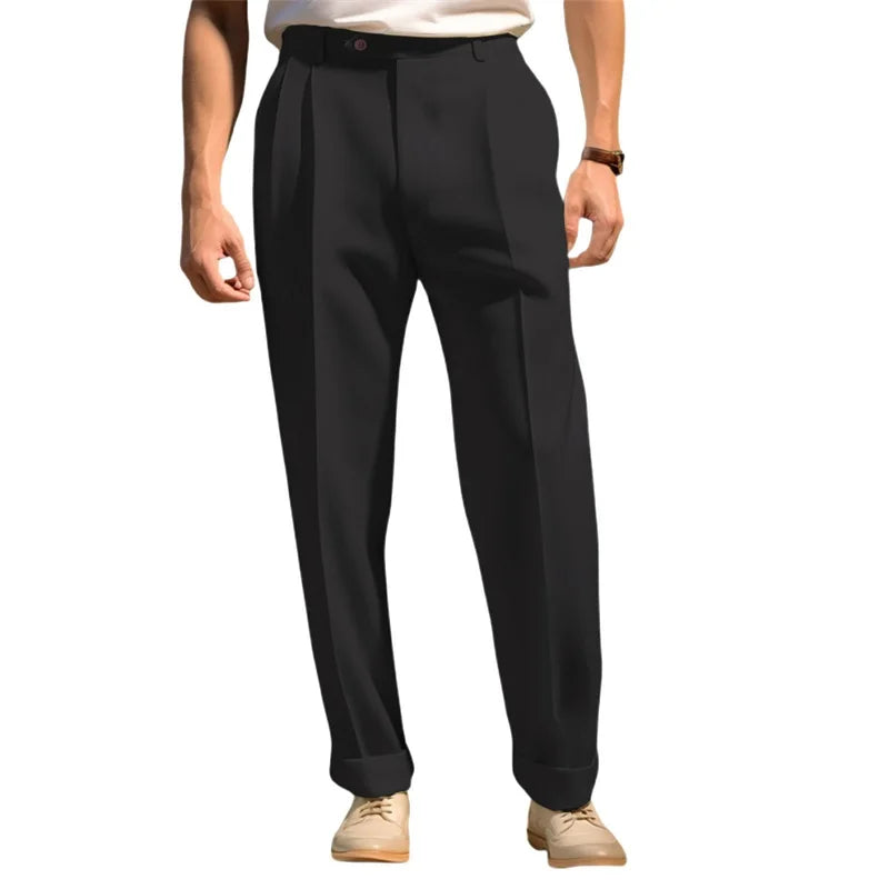 Men’s Classic Fit Dress Pants – Business Casual Straight Trousers