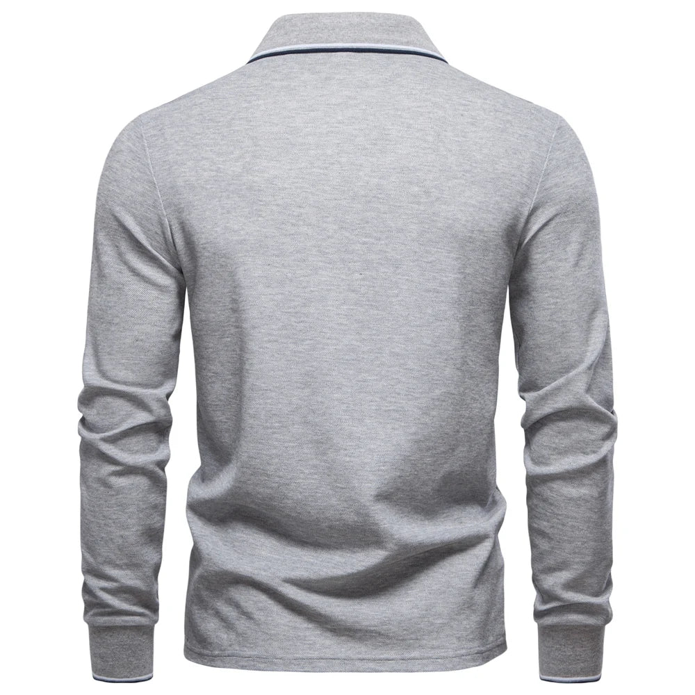 Men’s Sweater AIOPESON – Long Sleeve Mock Neck Cotton Blend with Luxury Touch