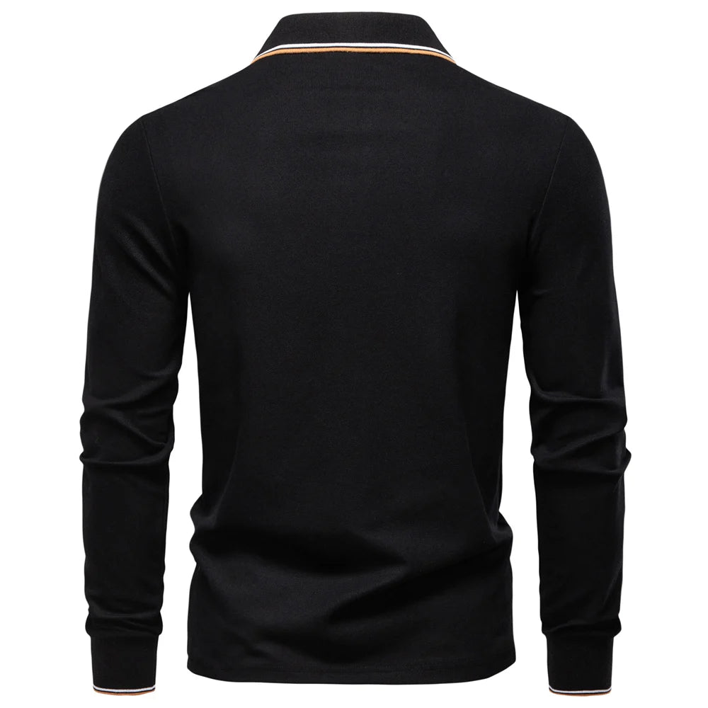 Men’s Sweater AIOPESON – Long Sleeve Mock Neck Cotton Blend with Luxury Touch