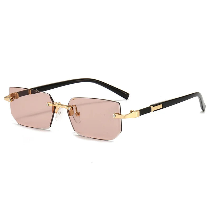 Rimless Rectangle Sunglasses – Fashionable Shades