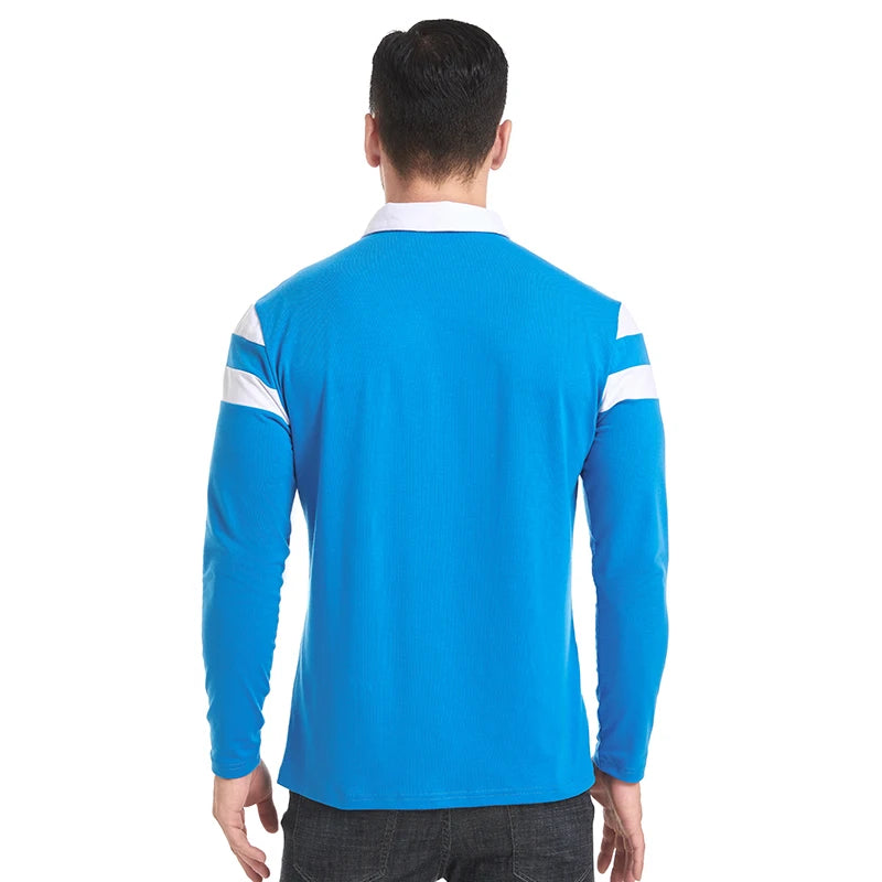 Men’s Long Sleeve Striped Polo – Casual & Comfortable