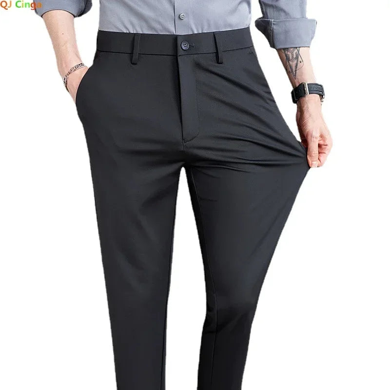 Men’s Slim Fit Stretch Suit Pants – Korean Style, Casual & Business