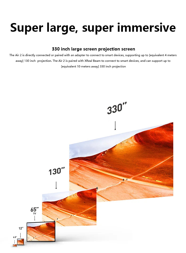 XREAL Air 2 AR Glasses – Massive 130" Full HD Screen, Lightweight & Comfortable