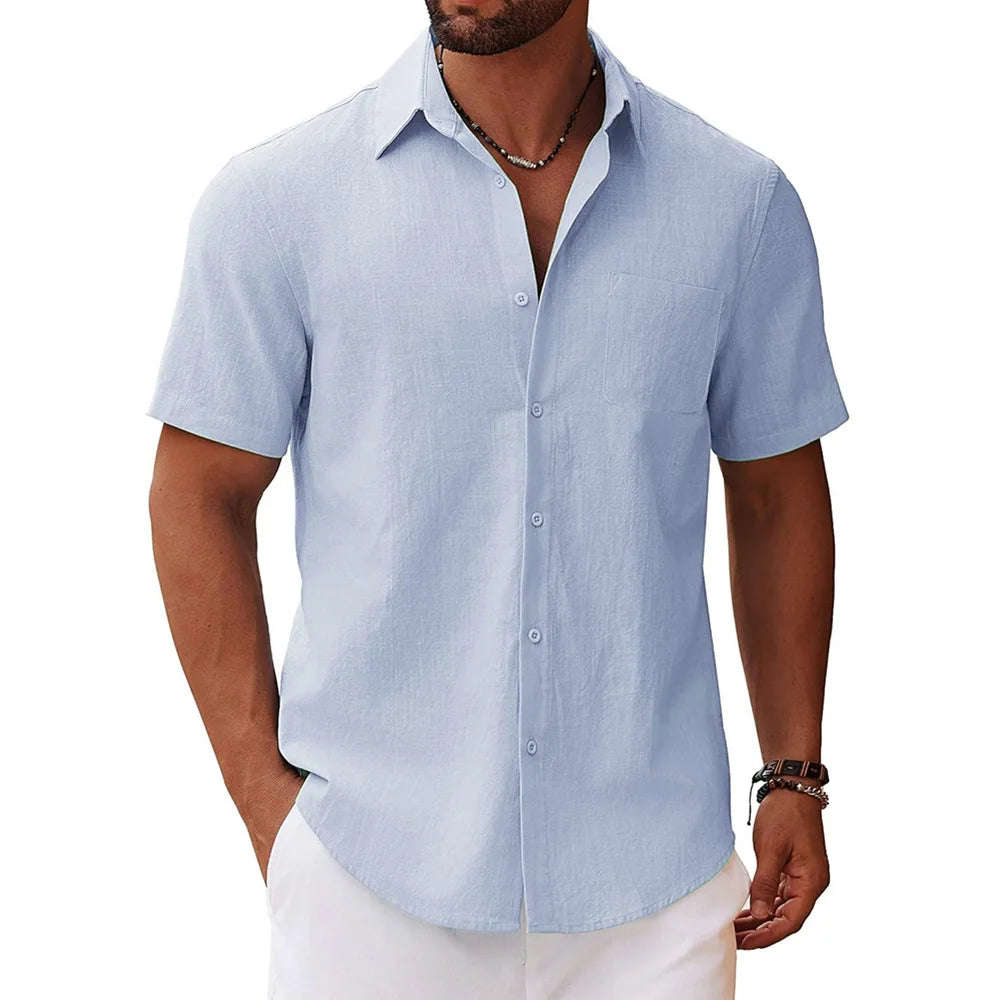 Men’s Cotton Linen Shirt – Lightweight, Breathable & Casual Daily Wear