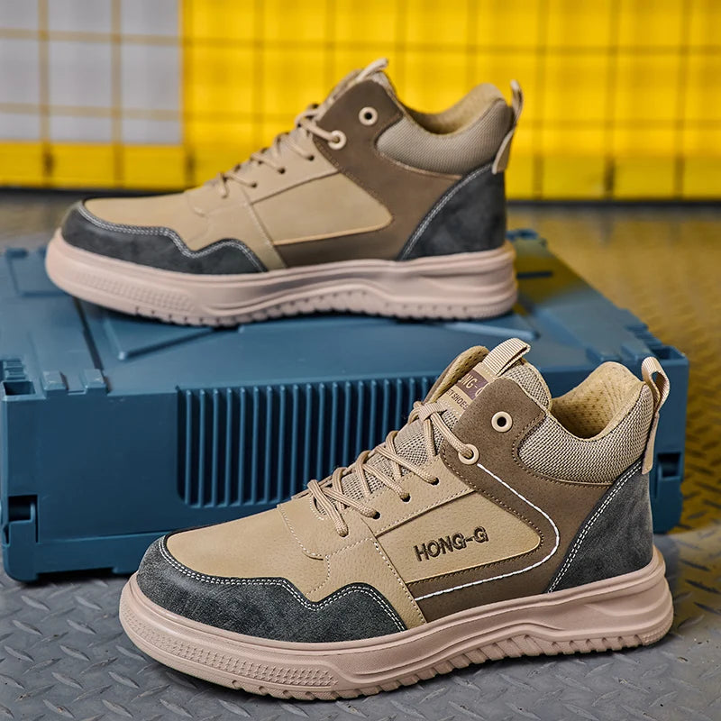 Men’s Steel Toe Safety Work Boots – Waterproof, Slip-Resistant & Lightweight Protection