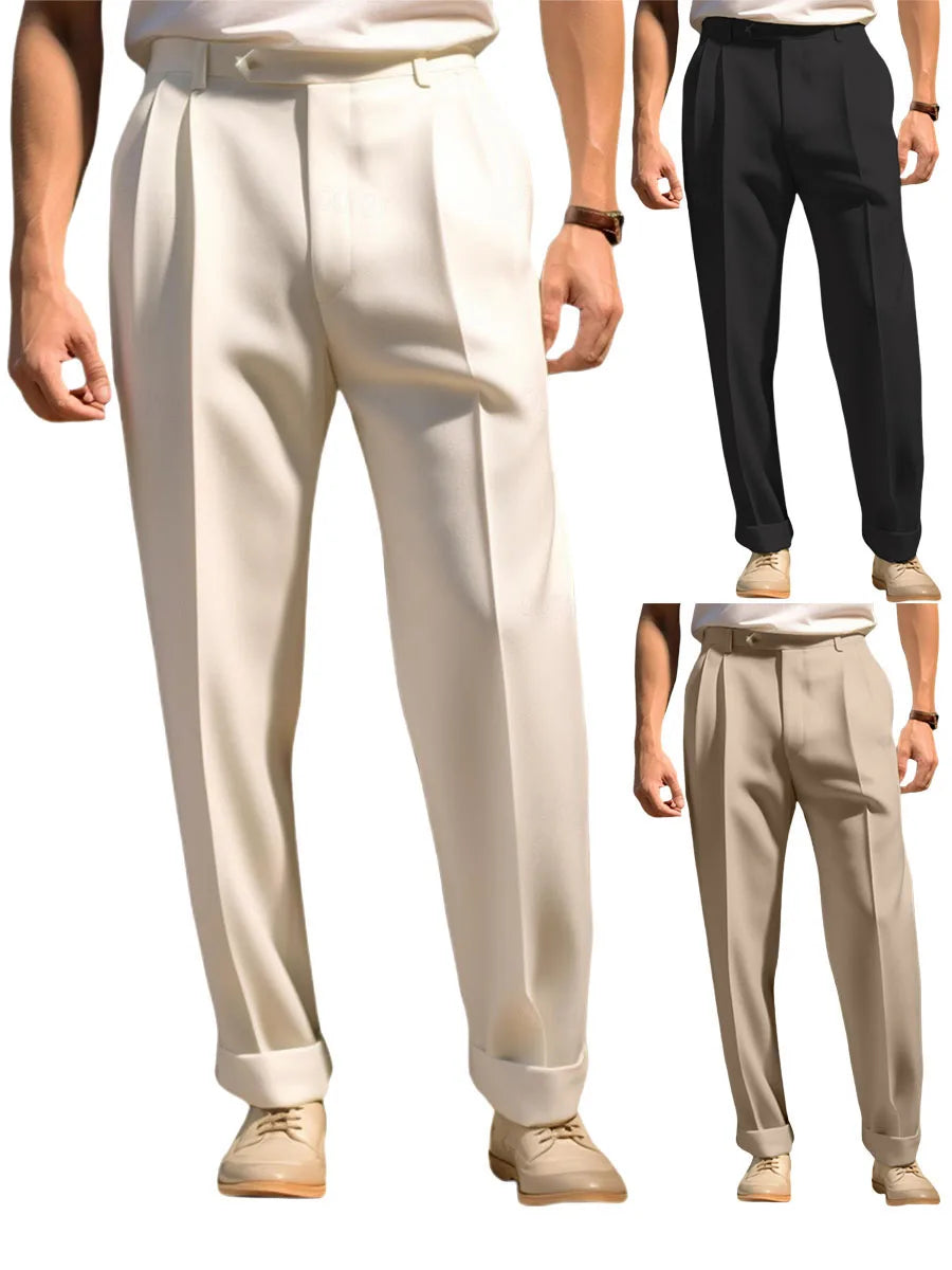 Men’s Classic Fit Dress Pants – Business Casual Straight Trousers