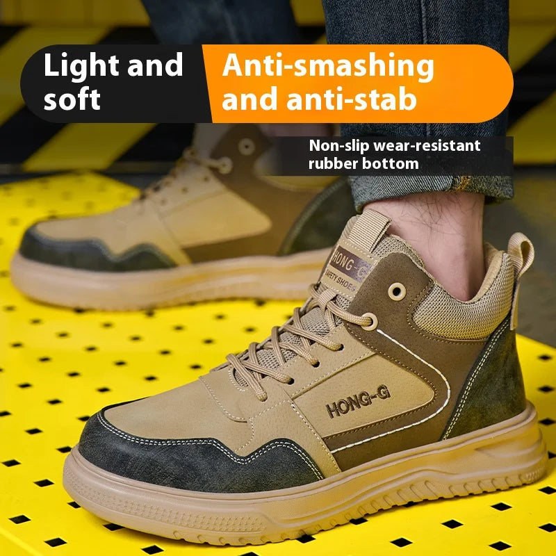 Men’s Steel Toe Safety Work Boots – Waterproof, Slip-Resistant & Lightweight Protection