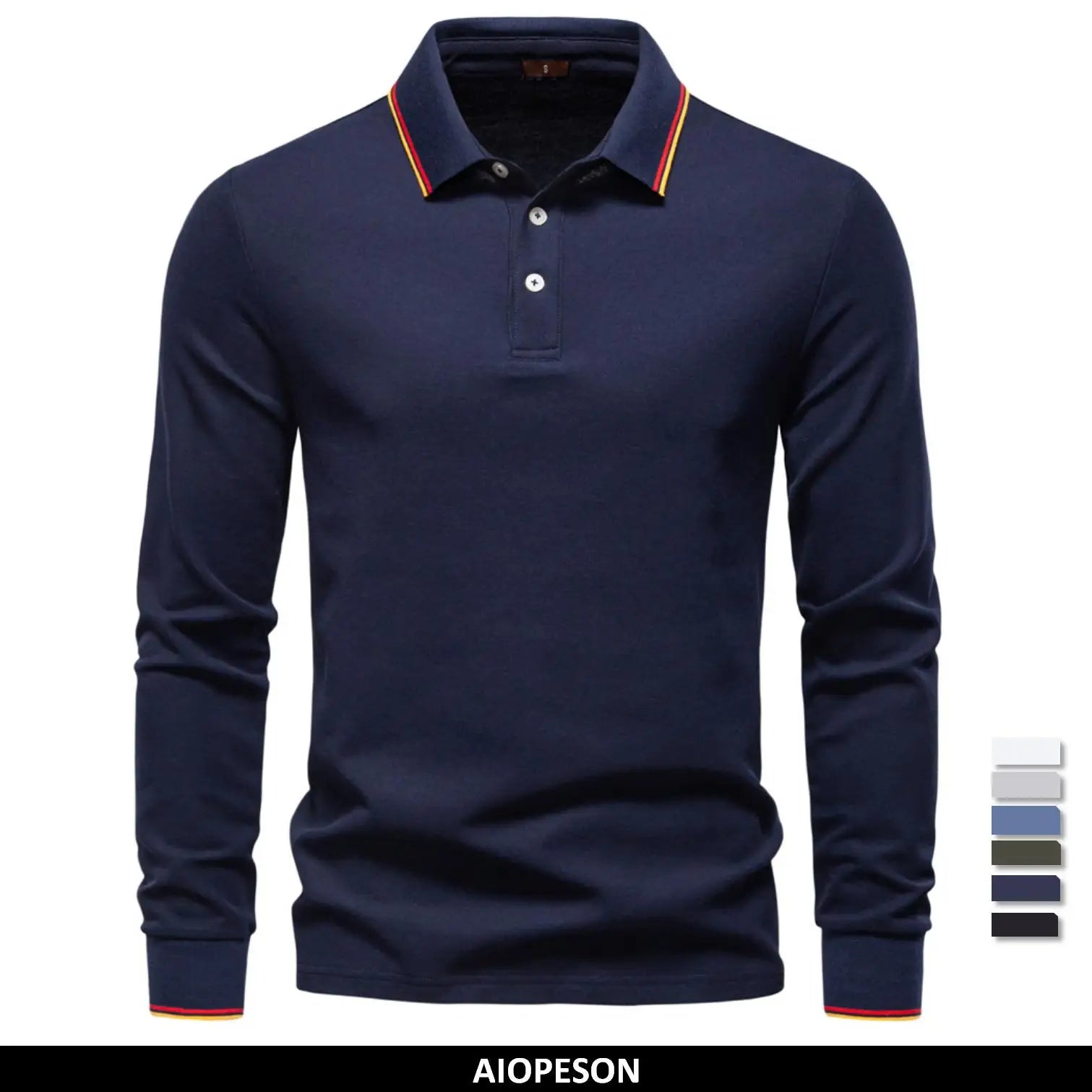 Men’s Sweater AIOPESON – Long Sleeve Mock Neck Cotton Blend with Luxury Touch