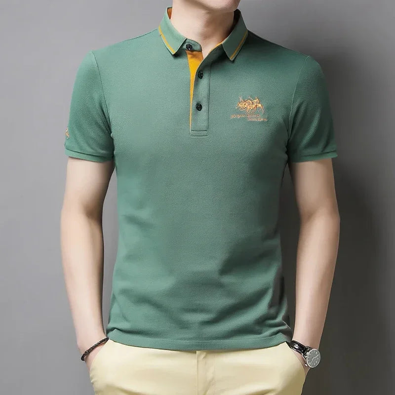 Men’s Embroidered Polo Shirt – Summer Casual