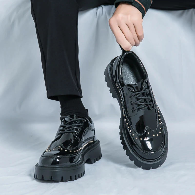 Men’s Formal Oxford Dress Shoes – Patent Leather Wedding & Business Shoes