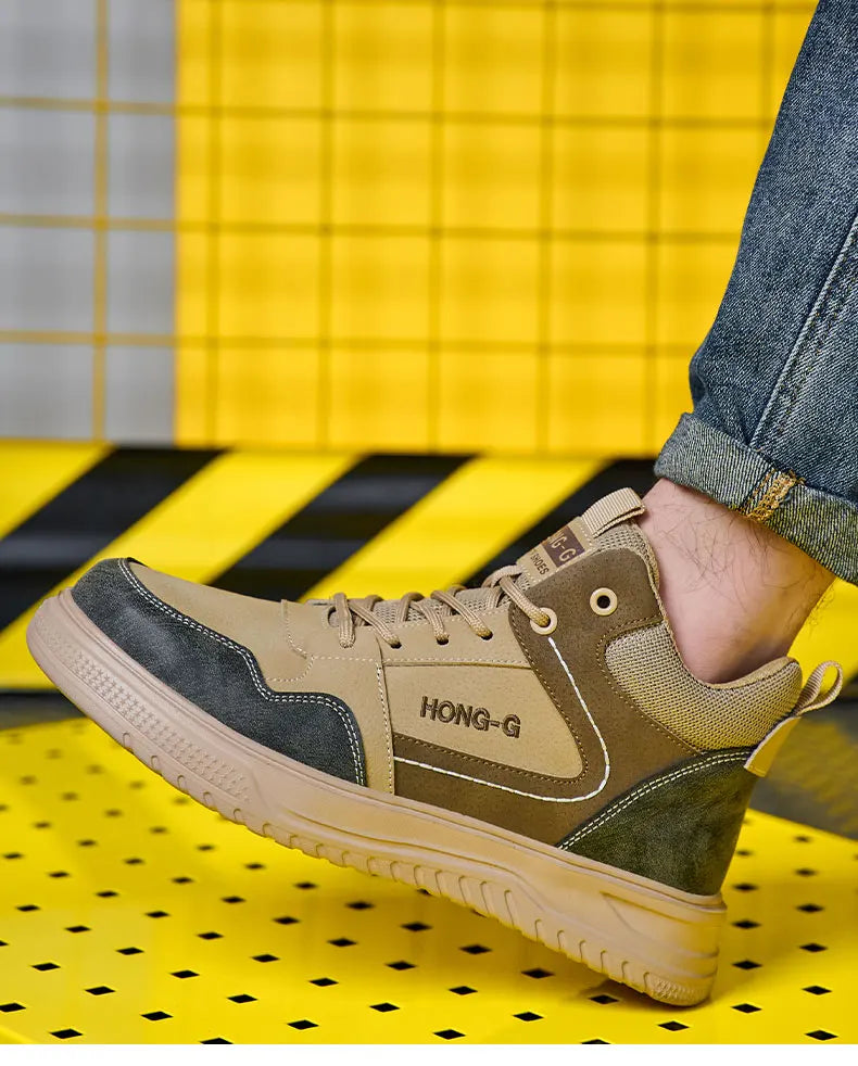 Men’s Steel Toe Safety Work Boots – Waterproof, Slip-Resistant & Lightweight Protection