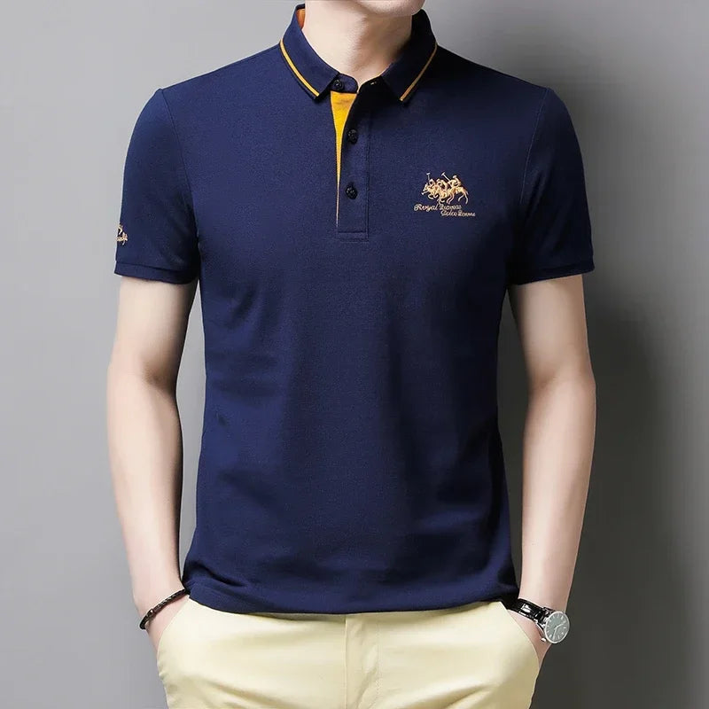 Men’s Embroidered Polo Shirt – Summer Casual
