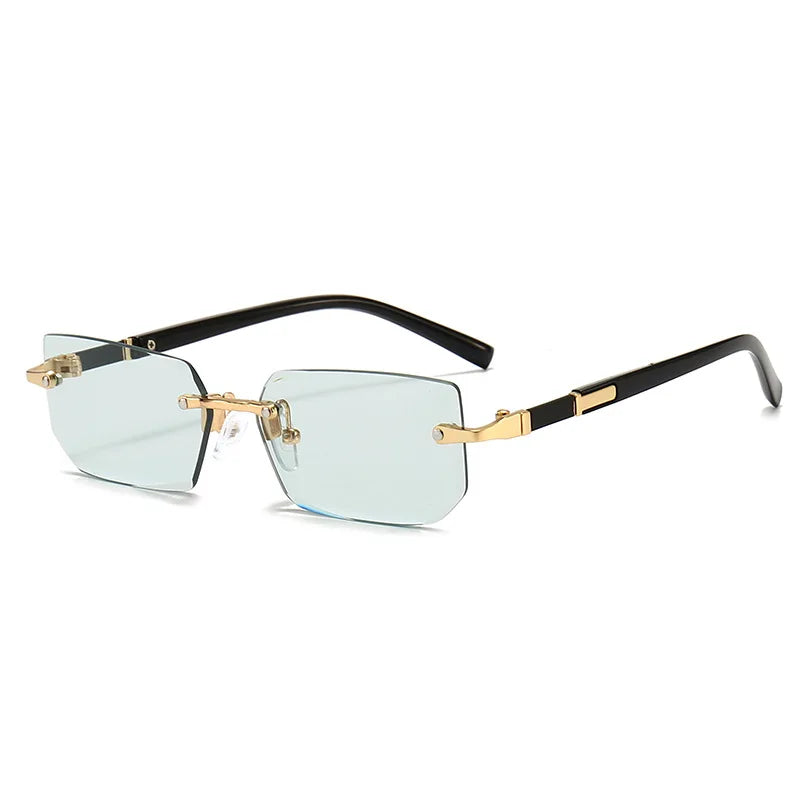 Rimless Rectangle Sunglasses – Fashionable Shades