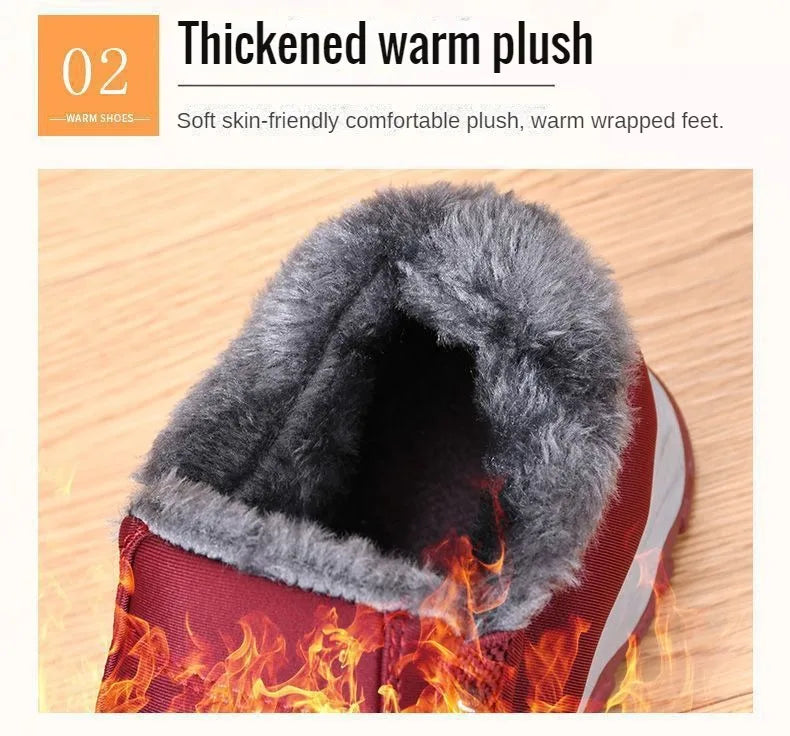 Men’s Winter Casual Warm Shoes – Slip-On, Plush Lining & Chunky Sole