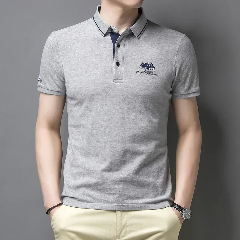 Men’s Embroidered Polo Shirt – Summer Casual