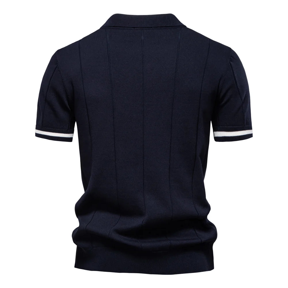 Men’s Slim Fit Polo Shirt with Zipper – Sporty & Smart Casual Style