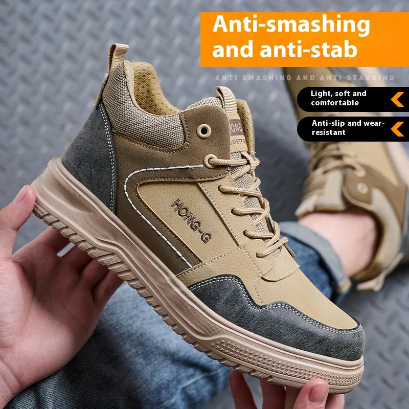 Men’s Steel Toe Safety Work Boots – Waterproof, Slip-Resistant & Lightweight Protection