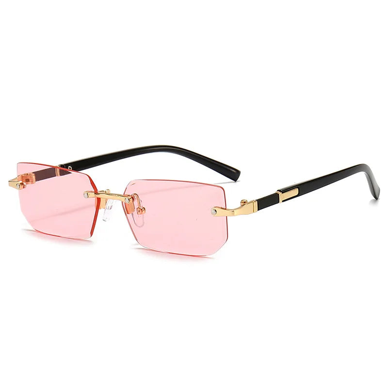 Rimless Rectangle Sunglasses – Fashionable Shades