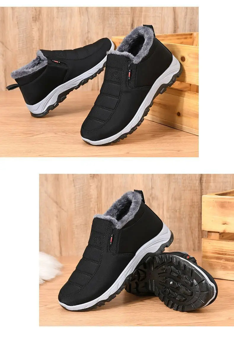 Men’s Winter Casual Warm Shoes – Slip-On, Plush Lining & Chunky Sole