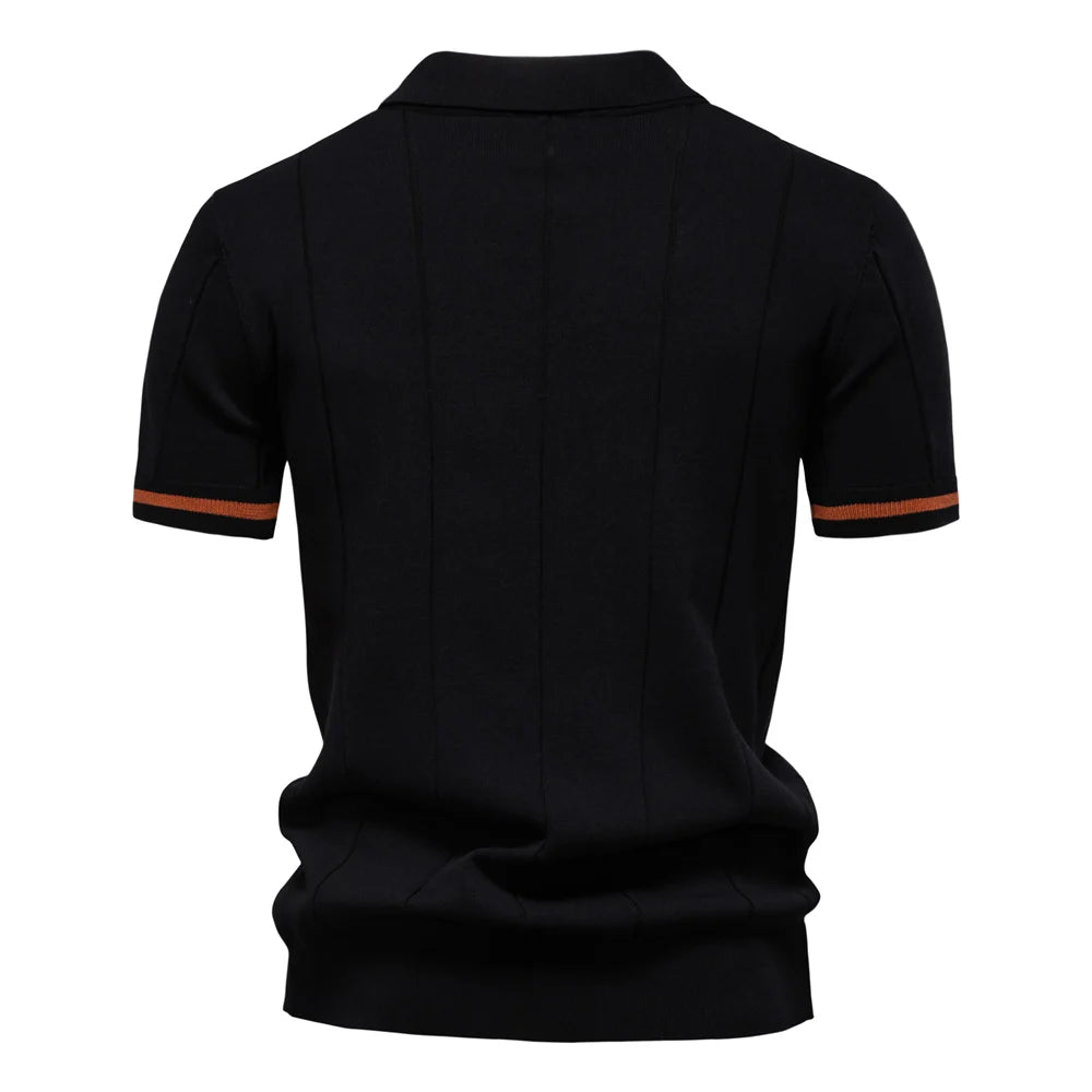 Men’s Slim Fit Polo Shirt with Zipper – Sporty & Smart Casual Style