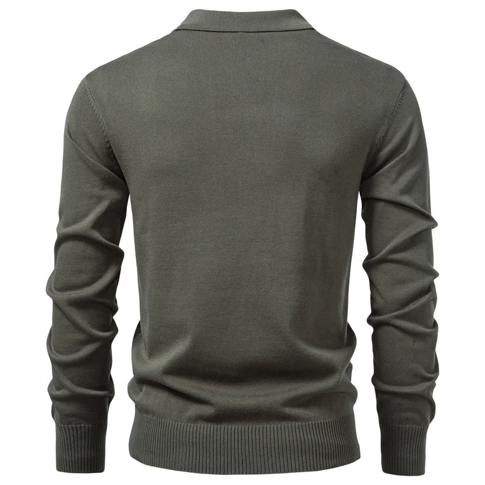 Men’s Sweater AIOPESON Premium – Slim Fit Zip Long Sleeve Luxury Textured Fabric