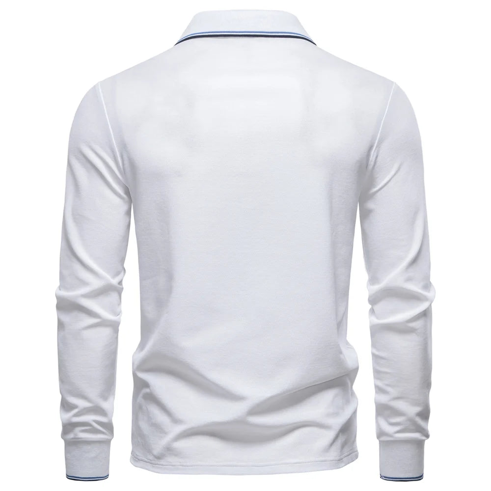 Men’s Sweater AIOPESON – Long Sleeve Mock Neck Cotton Blend with Luxury Touch