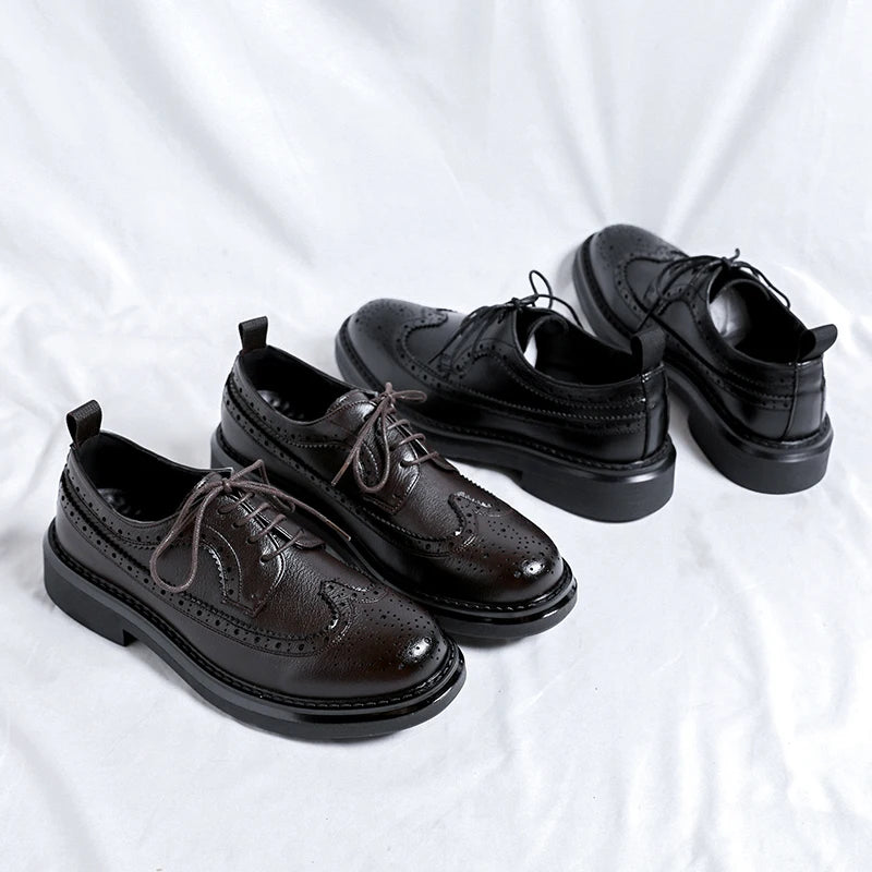 Classic Men’s Brogues – Patent Leather Oxford Shoes for Wedding & Formal Events