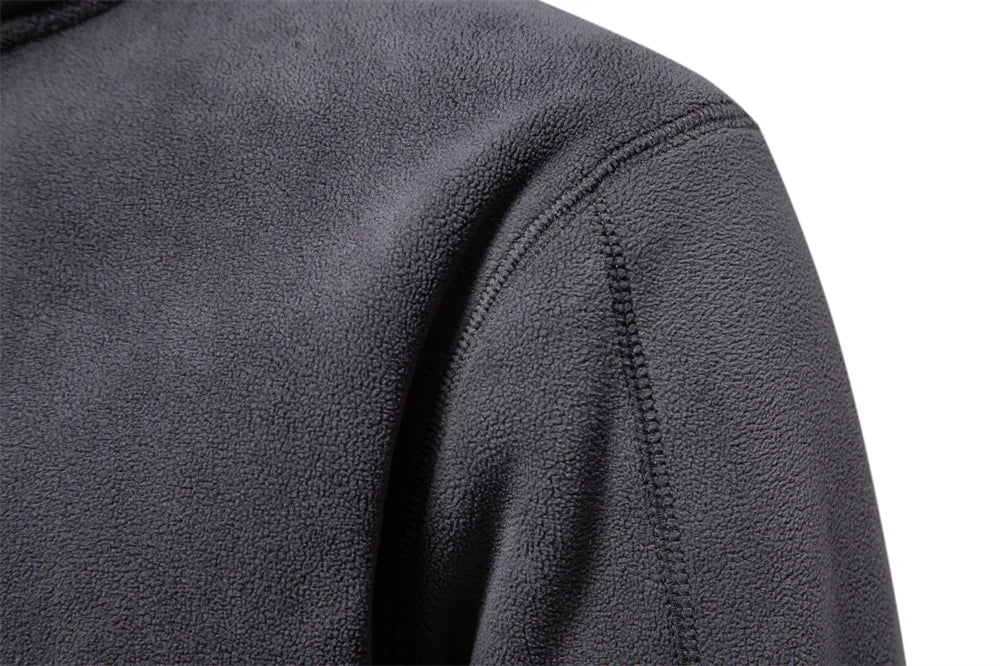 Men’s Thick Fleece Jacket – Warm Zipper Neck Pullover Sweatshirt