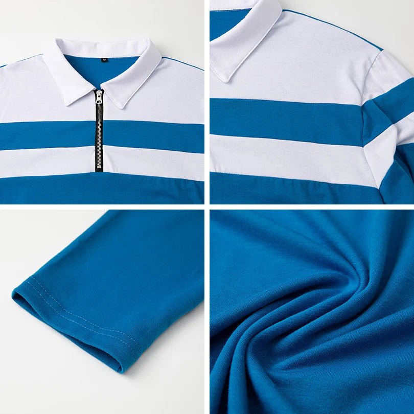 Men’s Long Sleeve Striped Polo – Casual & Comfortable