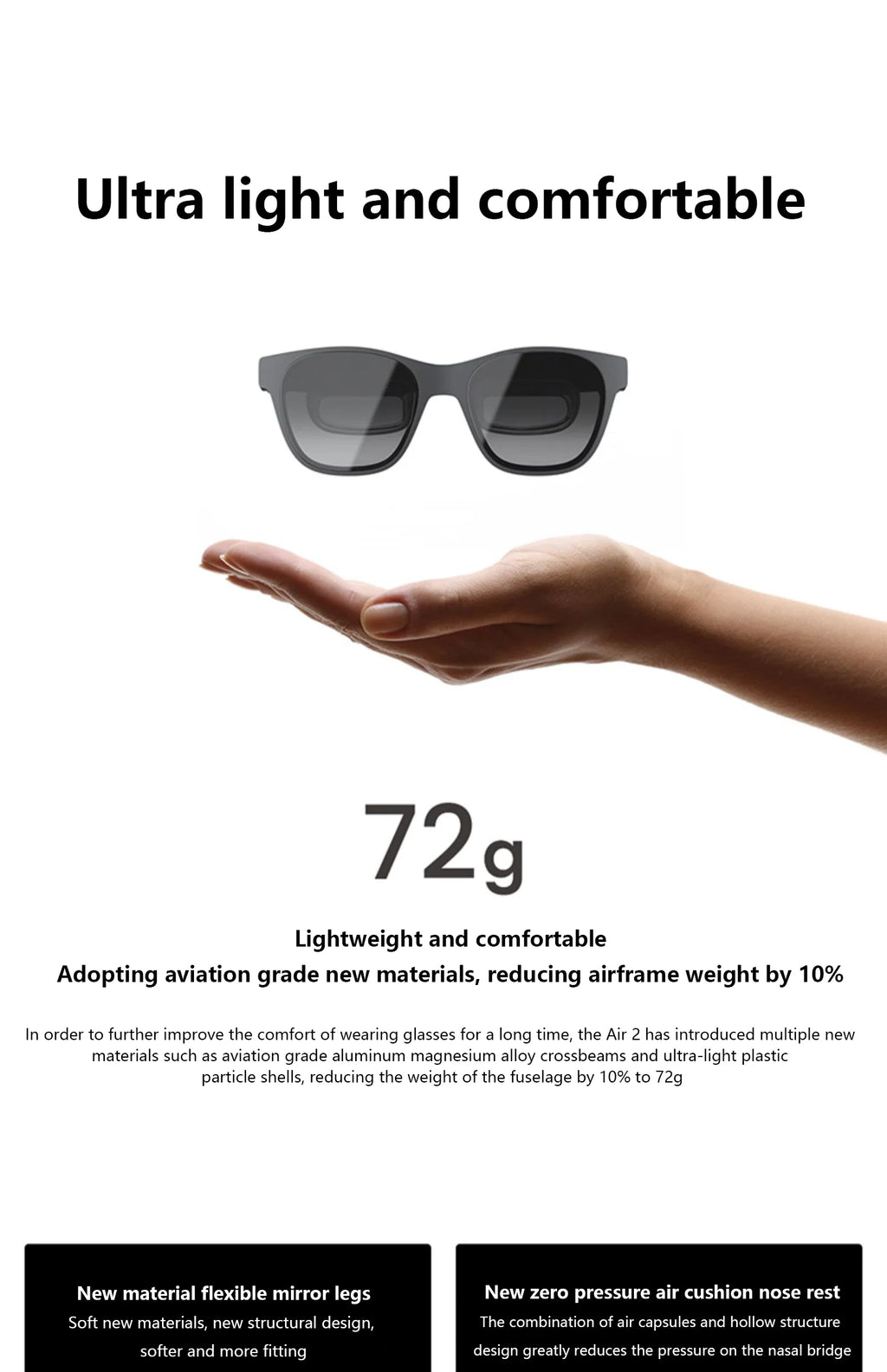 XREAL Air 2 AR Glasses – Massive 130" Full HD Screen, Lightweight & Comfortable