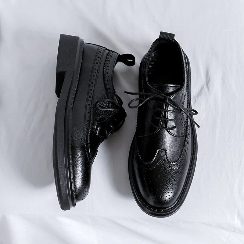 Classic Men’s Brogues – Patent Leather Oxford Shoes for Wedding & Formal Events