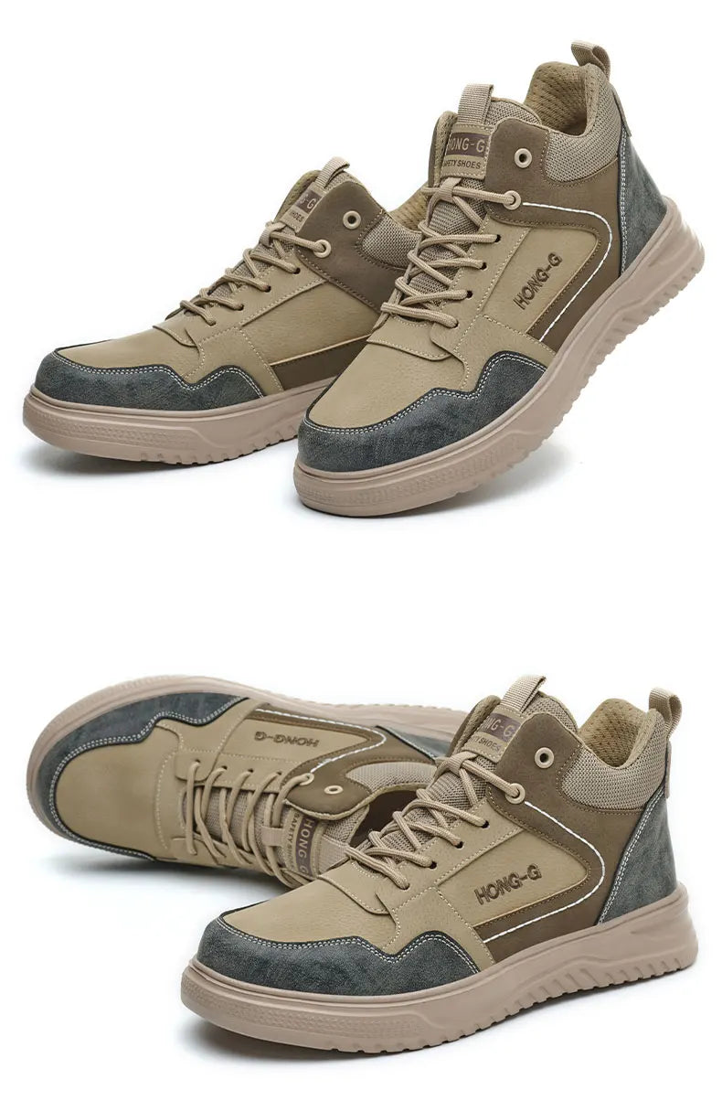 Men’s Steel Toe Safety Work Boots – Waterproof, Slip-Resistant & Lightweight Protection