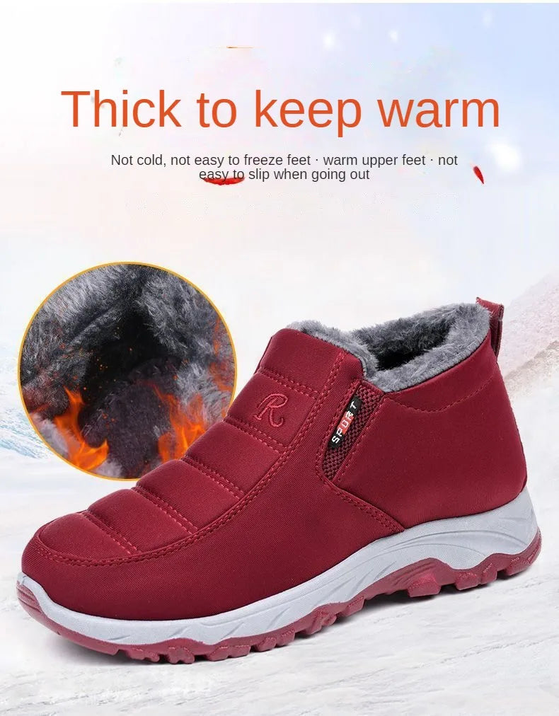 Men’s Winter Casual Warm Shoes – Slip-On, Plush Lining & Chunky Sole