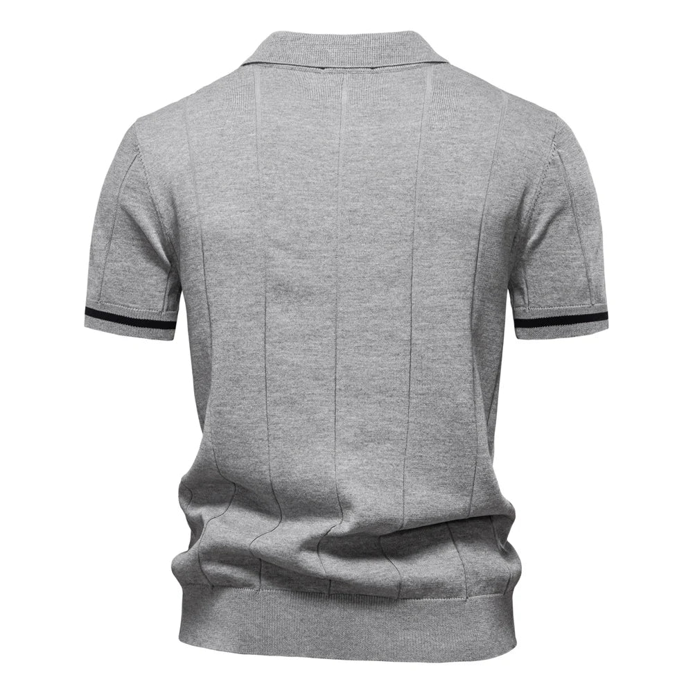 Men’s Slim Fit Polo Shirt with Zipper – Sporty & Smart Casual Style