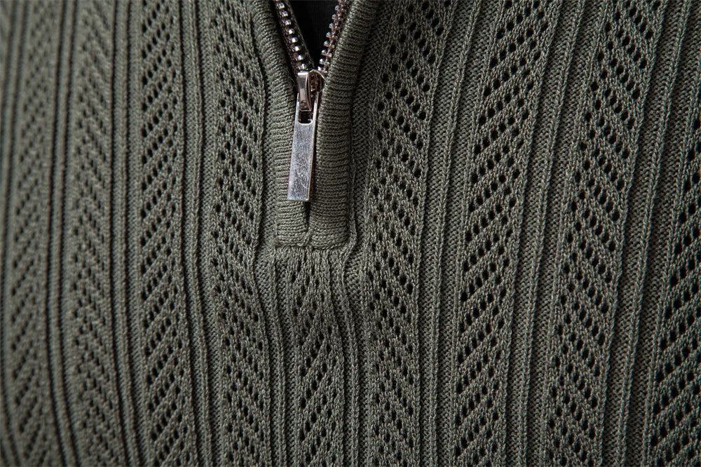 Men’s Sweater AIOPESON Premium – Slim Fit Zip Long Sleeve Luxury Textured Fabric