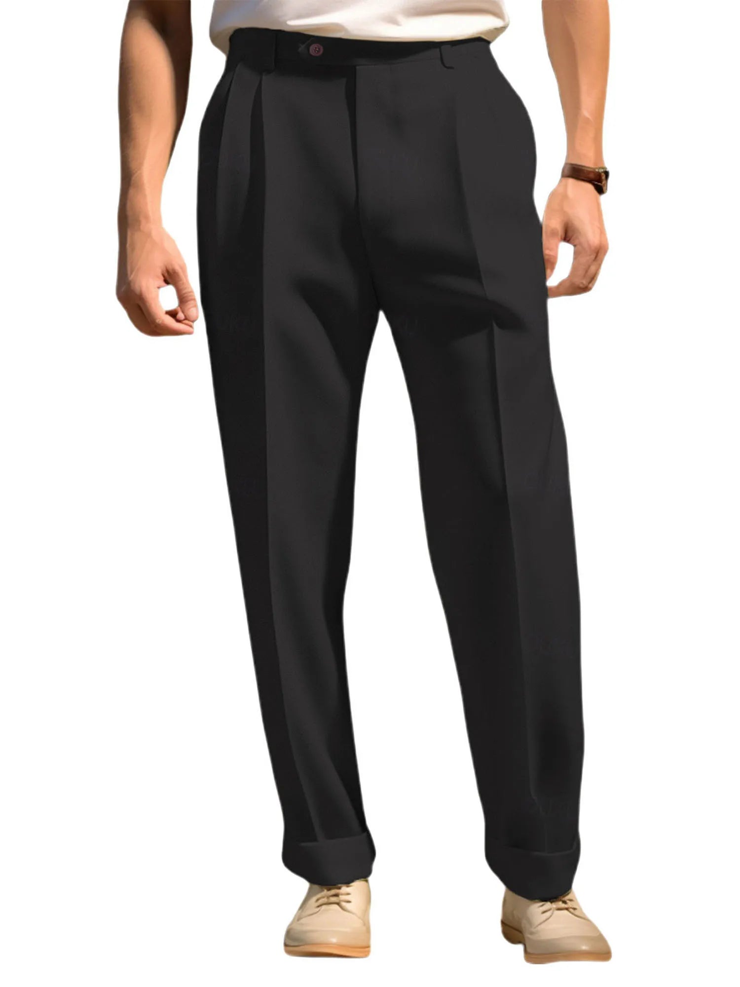 Men’s Classic Fit Dress Pants – Business Casual Straight Trousers