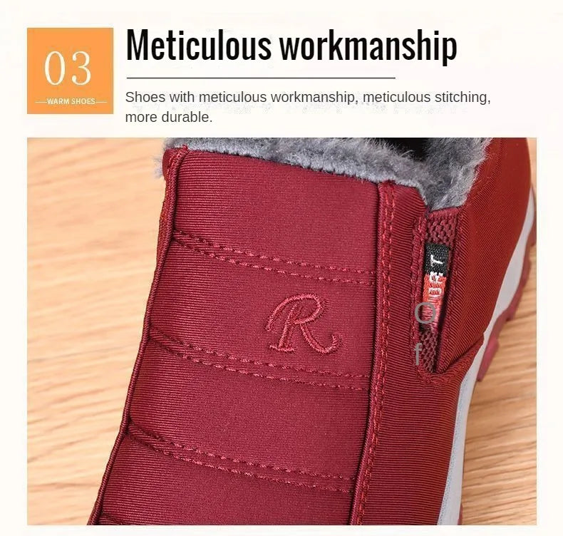 Men’s Winter Casual Warm Shoes – Slip-On, Plush Lining & Chunky Sole