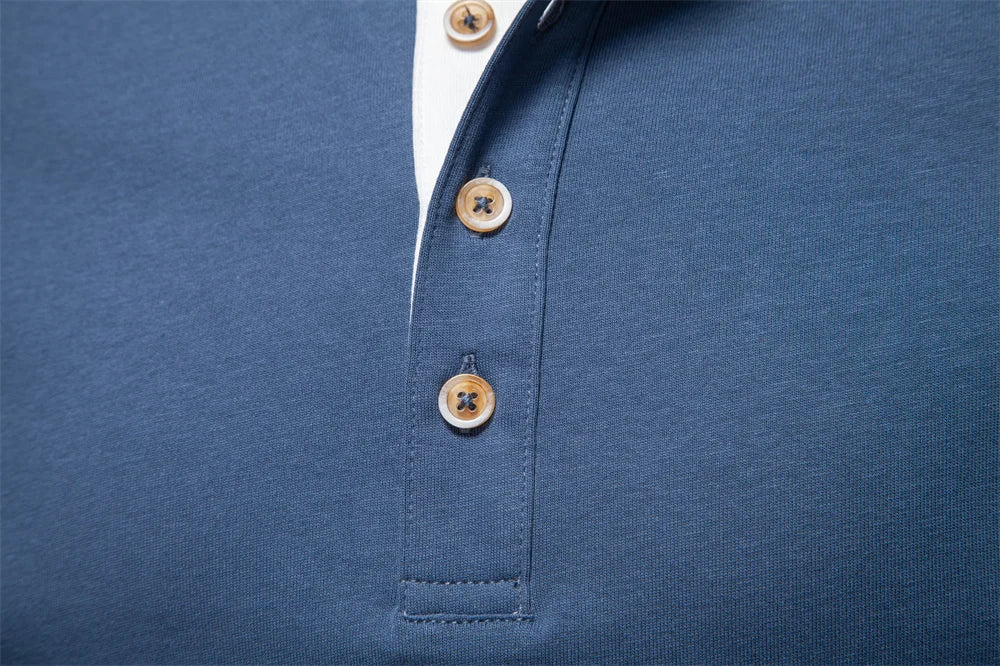 Men’s Long Sleeve Cotton T-Shirt AIOPESON  – Casual Henley Collar Basic Tee