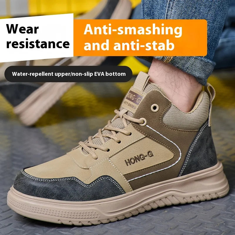 Men’s Steel Toe Safety Work Boots – Waterproof, Slip-Resistant & Lightweight Protection