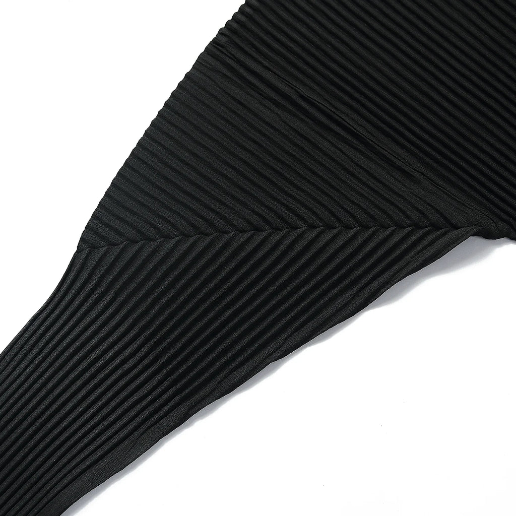 Pleated Long Sleeve T-Shirt – Japanese Streetwear Style Casual Top