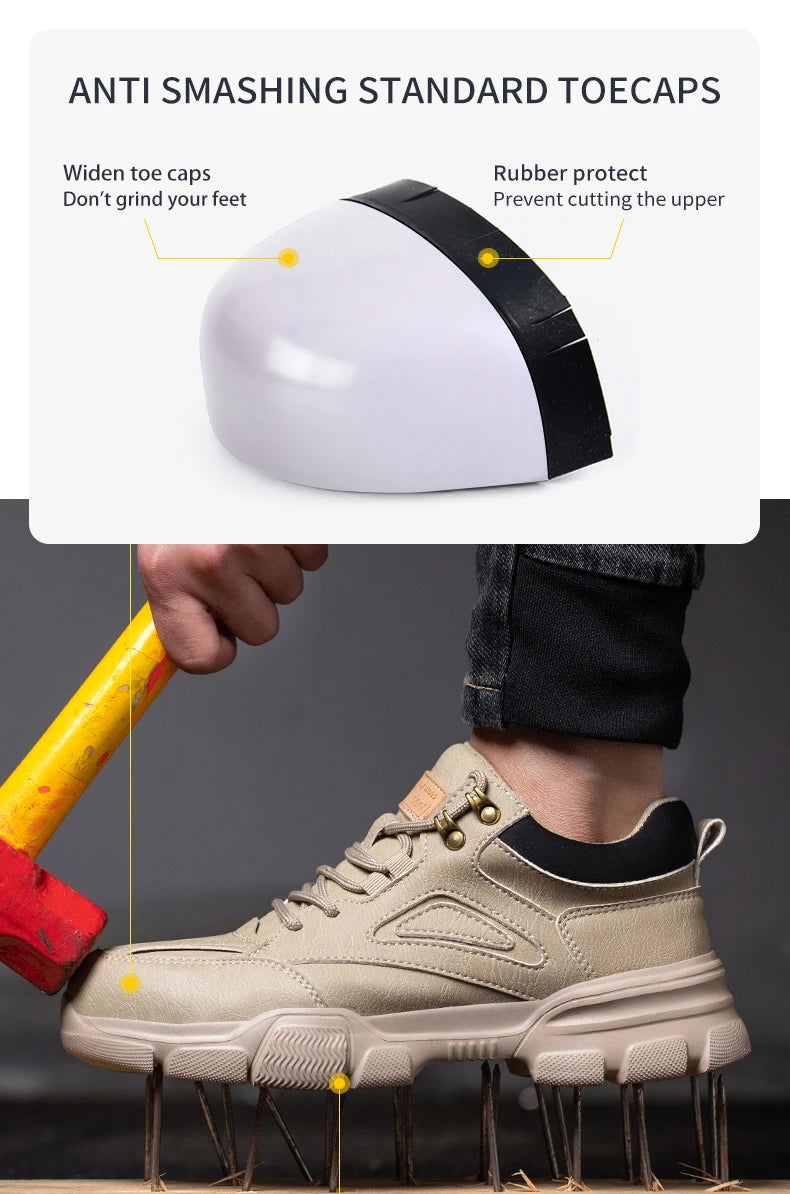 Men’s Safety Shoes with Steel Toe – Indestructible Protective Work Footwear