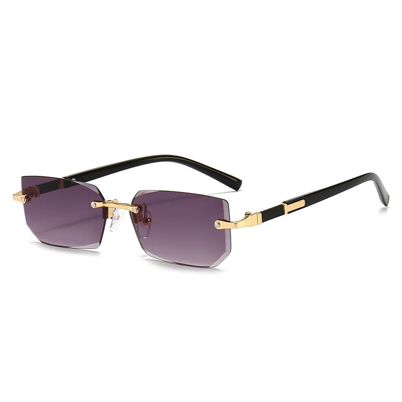 Rimless Rectangle Sunglasses – Fashionable Shades