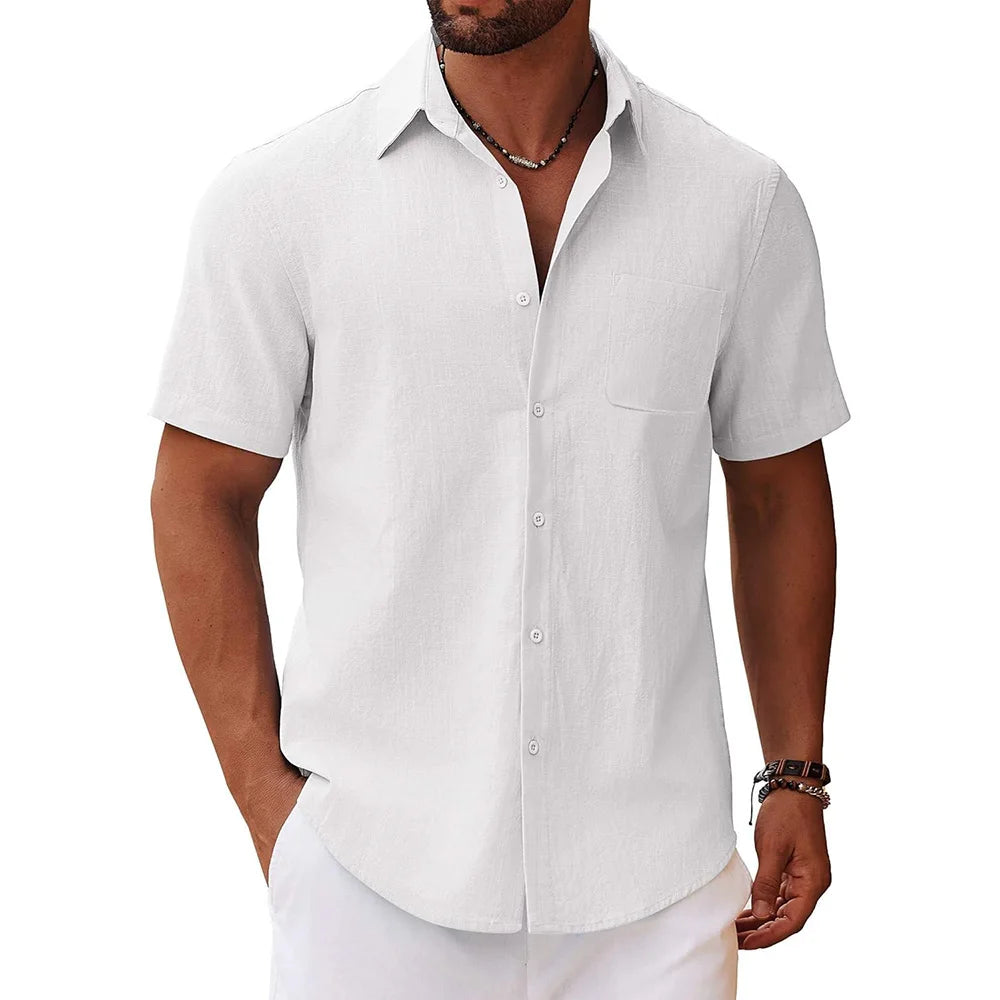 Men’s Cotton Linen Shirt – Lightweight, Breathable & Casual Daily Wear