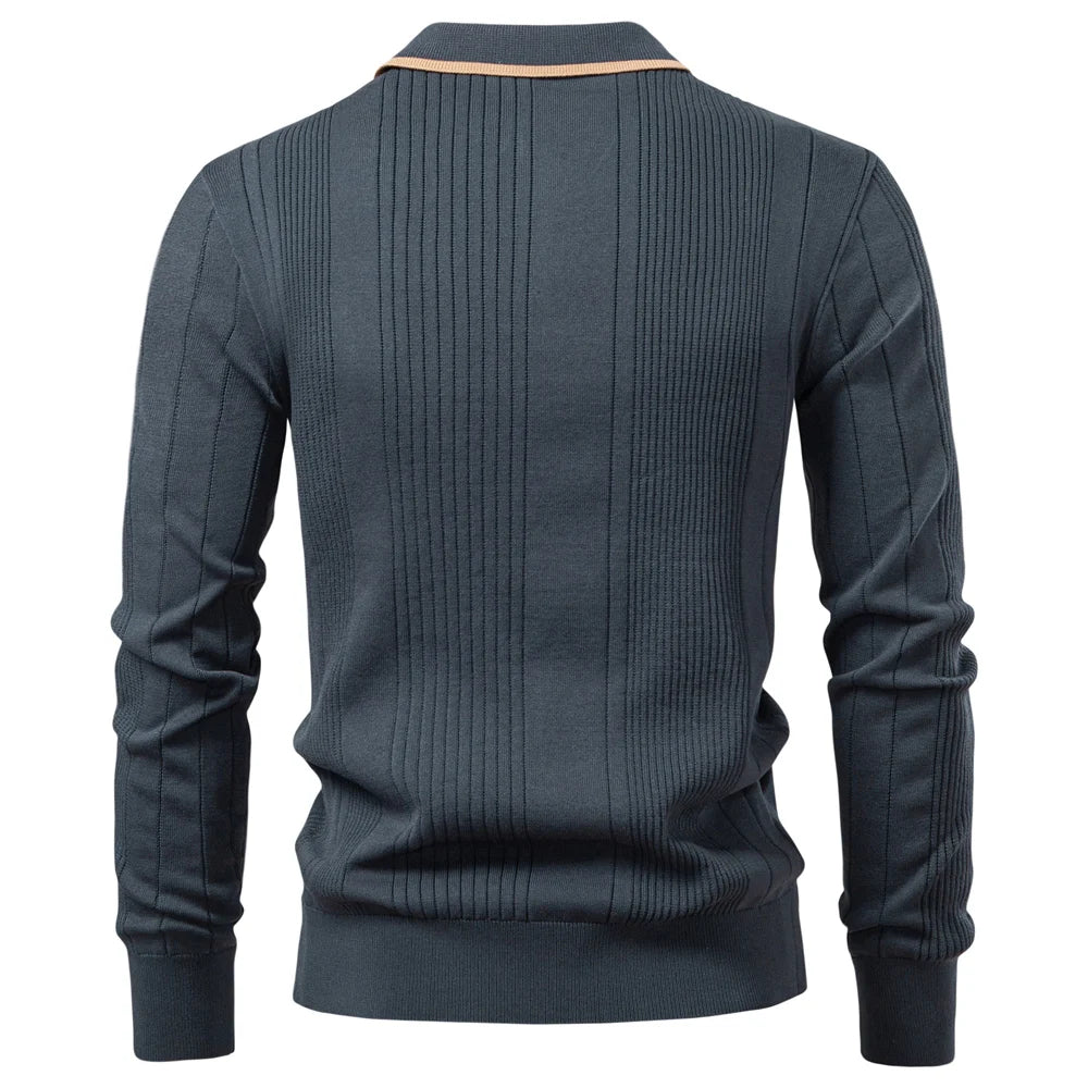 Men’s Long Sleeve Button-Down Polo Shirt – Autumn/Winter Collection