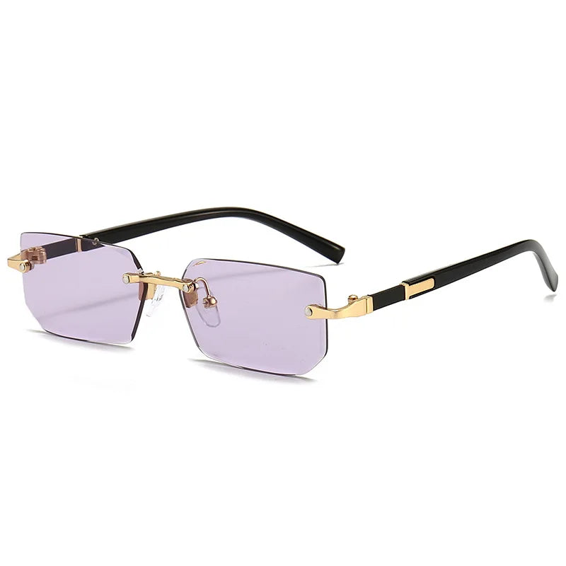 Rimless Rectangle Sunglasses – Fashionable Shades