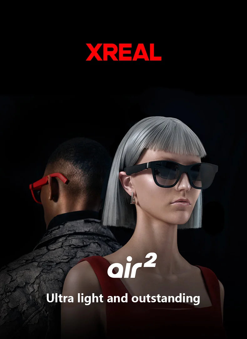 XREAL Air 2 AR Glasses – Massive 130" Full HD Screen, Lightweight & Comfortable